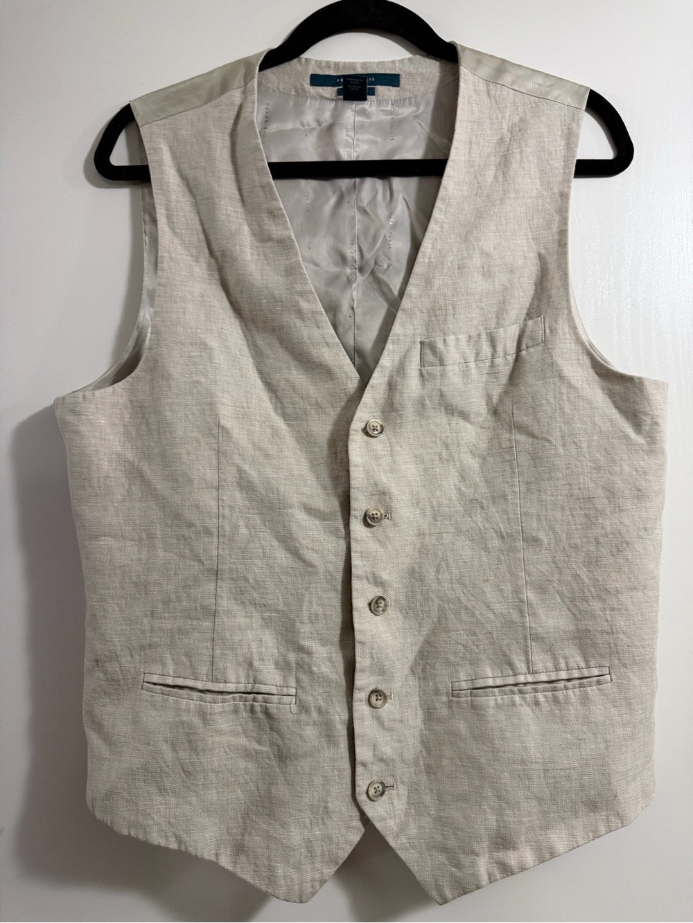 Perry Ellis Cream Linen Blend Men's Vest
